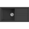 Quareco Lavello nero 1 vasca con gocciolatoio per cucina 100x50 cm in granito Jazz QLJ100NE