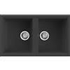 Quareco Lavello incasso 2 vasche 86x50 Granito nero Jazz 862 QLJ862NE