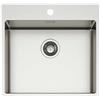 Elleci Lavello 1 vasca grande acciaio inox per cucina 55x50 cm satinato | Compass 500 LIM500SAC