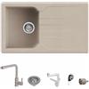 Quareco Kit Lavello in granita avena 86x50cm Prime 861 + Miscelatore Harmony avena con doccetta