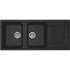 Elleci Lavello Elleci Incasso 2 vasche 116x50 Life 500 Granitek Nero LG250040