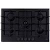 Elleci Piani cottura da incasso elleci Plano Plus 75 5 fuochi Keratek Plus 86 Black Nero Assoluto PKPP75186CS