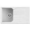 Quareco Lavello cucina 1 vasca con gocciolatoio 86x50 cm bianco in granito Prime 861 QLP861BI