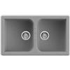 Quareco Lavello incasso 2 vasche 86x50 granito grigio Prime 862 QLP862GR