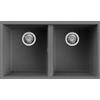 Elleci Lavello Elleci Incasso 2 vasche 76x43,5 Quadra 350 Sottotop Keratek Plus Grigio Dark Grey LKQ35099BSO