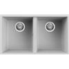 Elleci Lavello Elleci Incasso 2 vasche 76x43,5 Quadra 350 Sottotop Keratek Plus Grigio Light Grey LKQ35097BSO