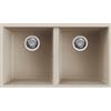 Elleci Lavello Elleci Incasso 2 vasche 76x43,5 Quadra 350 Sottotop Keratek Plus Champagne LKQ35095BSO