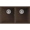 Elleci Lavello Elleci Incasso 2 vasche 76x43,5 Quadra 350 Sottotop Granitek Espresso Marrone LGQ35078BSO
