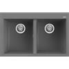 Elleci Lavello Elleci Incasso 2 vasche 79x50 Quadra 350 Keratek Plus Grigio Dark Grey LKQ35099