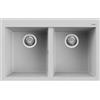 Elleci Lavello Elleci Incasso 2 vasche 79x50 Quadra 350 Keratek Plus Grigio Light Grey LKQ35097