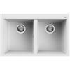 Elleci Lavello Elleci Incasso 2 vasche 79x50 Quadra 350 Keratek Plus Bianco White Assoluto LKQ35096