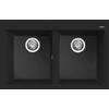 Elleci Lavello Elleci Incasso 2 vasche 79x50 Quadra 350 Keratek Plus Nero Black Assoluto LKQ35086