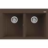 Elleci Lavello Elleci Incasso 2 vasche 79x50 Quadra 350 Granitek Espresso Marrone LGQ35078