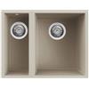 Elleci Lavello Elleci Incasso 2 vasche 56x44 Quadra 150 Sottotop Keratek Plus Champagne LKQ15095BSO