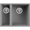 Elleci Lavello Elleci Incasso 2 vasche 56x44 Quadra 150 Sottotop Granitek Grigio Cemento LGQ15048BSO