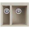 Elleci Lavello Elleci Incasso 2 vasche 59x50 Quadra 150 Keratek Plus Champagne LKQ15095