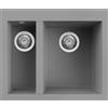 Elleci Lavello Elleci Incasso 2 vasche 59x50 Quadra 150 Granitek Grigio Cemento LGQ15048