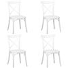 Totò Piccinni Sedia CROSS in POLIPROPILENE design Vintage Croce Impilabile (Bianco, 4)