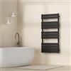 [neu.haus] Scalda Asciugamani da Parete Radiatore Scaldasalviette per Bagno Termoarredo ad Acqua Calda 120 x 60 cm Attacco Basso Centrale - Nero