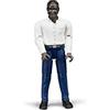bruder 60004 - Uomo con carnagione Scura e Pantaloni Blu Scuro - 1:16 bworld, Personaggio Giocattolo, Uomo