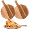 Oungy Taglieri in Legno con Manico, Ø 30,5 cm, Piatto Rotondo per Pizza, Durevole per Tritare e Servire Salumi, Formaggi, Pizza, Pane