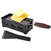 TAMUME Mini Raclette 2 Persone Set Formaggio Fuso con Spatole Fonduta al Formaggio Cheddar Piastre per Raclette (Nero)