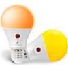 SINCELIGHT Crepuscolo all'alba Lampadina LED, Doppio sensore a fotocellula, Repellente per zanzare, 9W, E27, accensione e spegnimento automatico in base al livello di luce diurna, per esterni, 2 pz.
