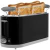 Posten Anker Tostapane 4 fette in acciaio inox, 7 livelli di doratura e vano briciole, doppio tostapane con attacco per panini, 1400 Watt, nero