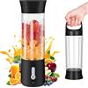 Canareen Frullatore Elettrico Frullatore Portatile - Blender da 500ml per frullati e succhi | Mini frullatore smoothie USB ricaricabile da 4000 mAh con 6 lame per palestra sportiva da viaggio (Nero)