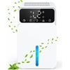 HONMICON Deumidificatore Casa, 1500ML Deumidificatore Portatile, 28 dB Silenzioso, Sbrinamento Automatico, Spegnimento Automatico, Modalità Sleep, Timer da 12 Ore, 7 Colori Luce per Casa, Bagno