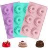 TOKSEO 3 mini stampi per ciambella in silicone, 6 stampi per dolci in silicone Cavity, piccoli stampi per torte, cioccolato, gelatina