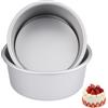 WhizNook Teglia Professionale Tonda in Alluminio Anodizzato, Tortiere Rotonde in Alluminio Set, Alluminio Stampo Per Teglia Rotonda, con Fondo Removibile, per Matrimonio/Compleanno/Torta Natalizia (6''/7'')