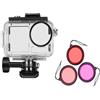 Pidynx Custodia impermeabile per obiettivo fotocamera per DJI OSMO Action5 pro/4/3 custodia subacquea rosso rosa filtro viola