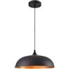 TEKHOME Lampadario a sospensione stile contemporaneo in metallo pendente a cupola attacco E27 luce tavolo cucina di colore nero o bianco Ø35 cm (NERO) B90-N