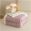 Chickwin Tinta Unita Coperta Pile Sherpa, Jacquard Coperta Spessa Invernale Coperta Calda Microfibra Divano Fluffy Super Morbida per Letto Singolo Matrimoniale (150x200cm,Viola)
