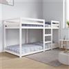 Homgoday Letto a castello bianco 90 x 200 cm in legno massello di pino, telaio letto per bambini adulti gemelli mobili camera da letto letto letto matrimoniale set letto tipo 1