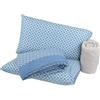 Viterbo Biancheria Coordinato Lenzuola Completo Letto Matrimoniale In Pile A Fantasia Kenia (Classic Azzurro)