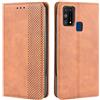 HualuBro Cover per Samsung Galaxy M31, Flip Cover a Libro in Retro PU Pelle Magnetica Antiurto Case Portafoglio Custodia per Samsung Galaxy M31 Cover (Marrone)