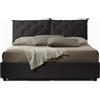 Veradea Letto corona - ecopelle, nero, matrimoniale