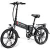 SAMEBIKE Bicicletta Elettrica per Adulti 20'',Pieghevole Bici Elettrica con Pedalata Assistita,City E-bike Unisex Adulto Batteria Rimovibile 48V10.4AH,Bici Elettriche per 7 Velocità Uomo/Donna