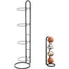 TEUYOE 4 Livelli Rastrelliera per Palloni, Rimovibile Porta Palloni,Rastrelliera per Palloni Verticale per Basket, Scaffale per Basket, Calcio e Pallavolo (Nero)