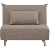 DEODATO Divano letto singolo pieghevole in tessuto beige con cuscino