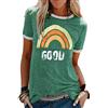 heekpek Maglietta Manica Corta Donna Arcobaleno T-Shirt,Cotone Maglietta Elegante Donna,Casual T-Shirt Estiva con Girocollo Modello Vintage Stretch Camicia per Viaggi e Spiaggia