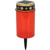 Velamp Lumino Elettrico LED a ricarica solare, 12 cm, rosso con Luce intermittente rossa