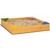 VivaGarden Sabbiera per Bambini 4 Posti in Legno di Abete con Design senza Fondo 109x109x19.8 cm