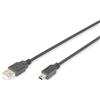 Digitus AK-300108-010-S cavo USB 1 m USB A Mini-USB B Nero