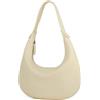 DONNAIN Borsa hobo da donna in vera pelle pieno fiore, borsa a mano a mezzaluna con tracolla larga, Beige
