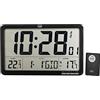 Trevi OM 3560 RC Orologio Digitale da Parete Radiocontrollato con Sensore Esterno, Sveglia Programmabile, Calendario, Termometro