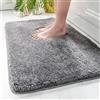 Lkw Ogechi 40 x 60 CM Tappetino da Bagno Antiscivolo Lavabile in Lavatrice e ad Asciugatura Rapida, Tappeto da Bagno Tinta Unita in Microfibra, Tappeto Doccia Extra Morbido Super Assorbente, Grigio
