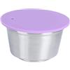 Oumefar Capsule di caffè in Acciaio Inossidabile Capsule di caffè riutilizzabili con Coperchio in Silicone Capsule di caffè Ricaricabili Cup Fit for for dolce gusto Coffee Maker(Viola)
